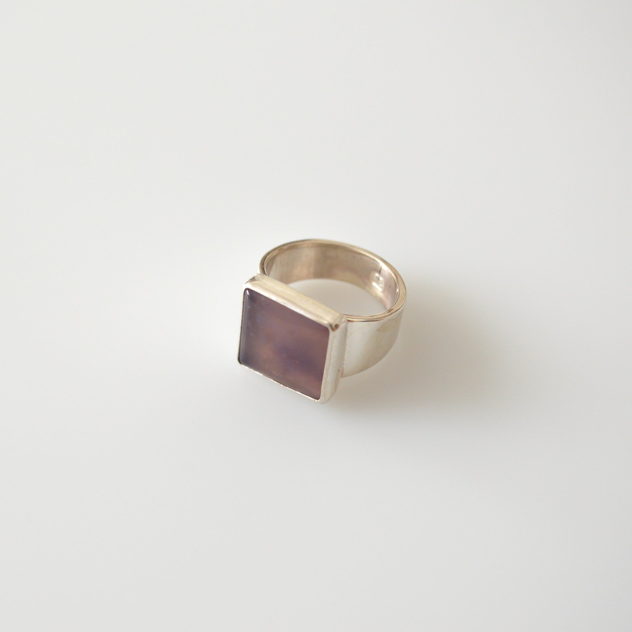 Purple Chalcedony and Sterling Ring - 6.5