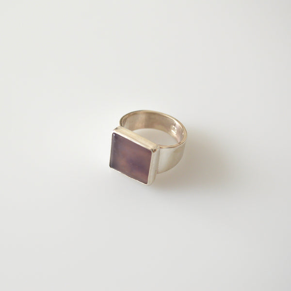 Purple Chalcedony and Sterling Ring - 6.5