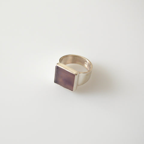 Purple Chalcedony and Sterling Ring - 6.5
