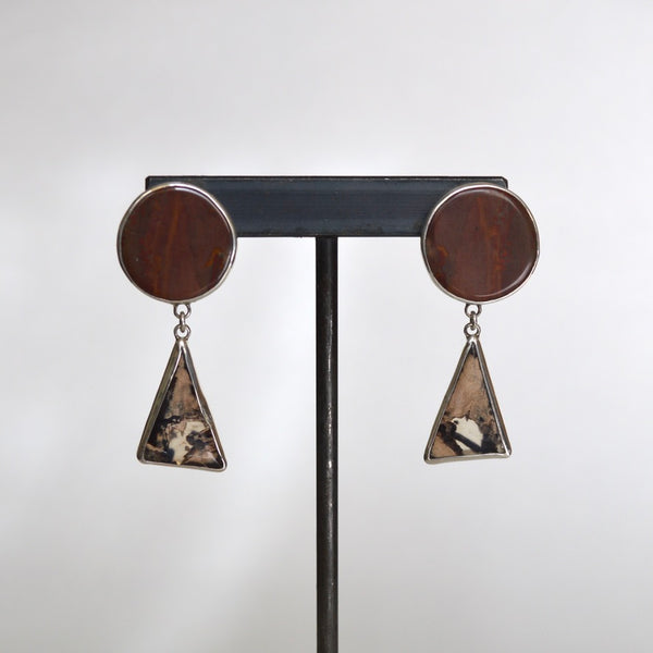 Jasper and Petrified Wood Earrings