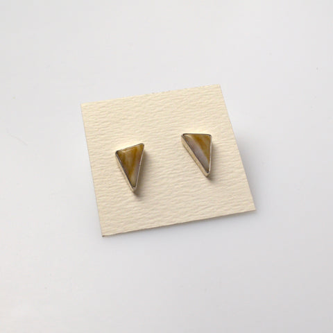 Petrified Wood Stud Earrings