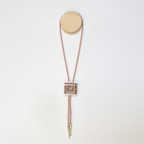 Log Cabin Jasper Bolo Necklace