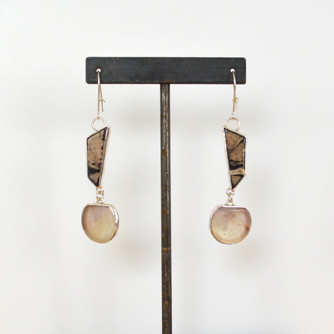 Petrified Wood Earrings