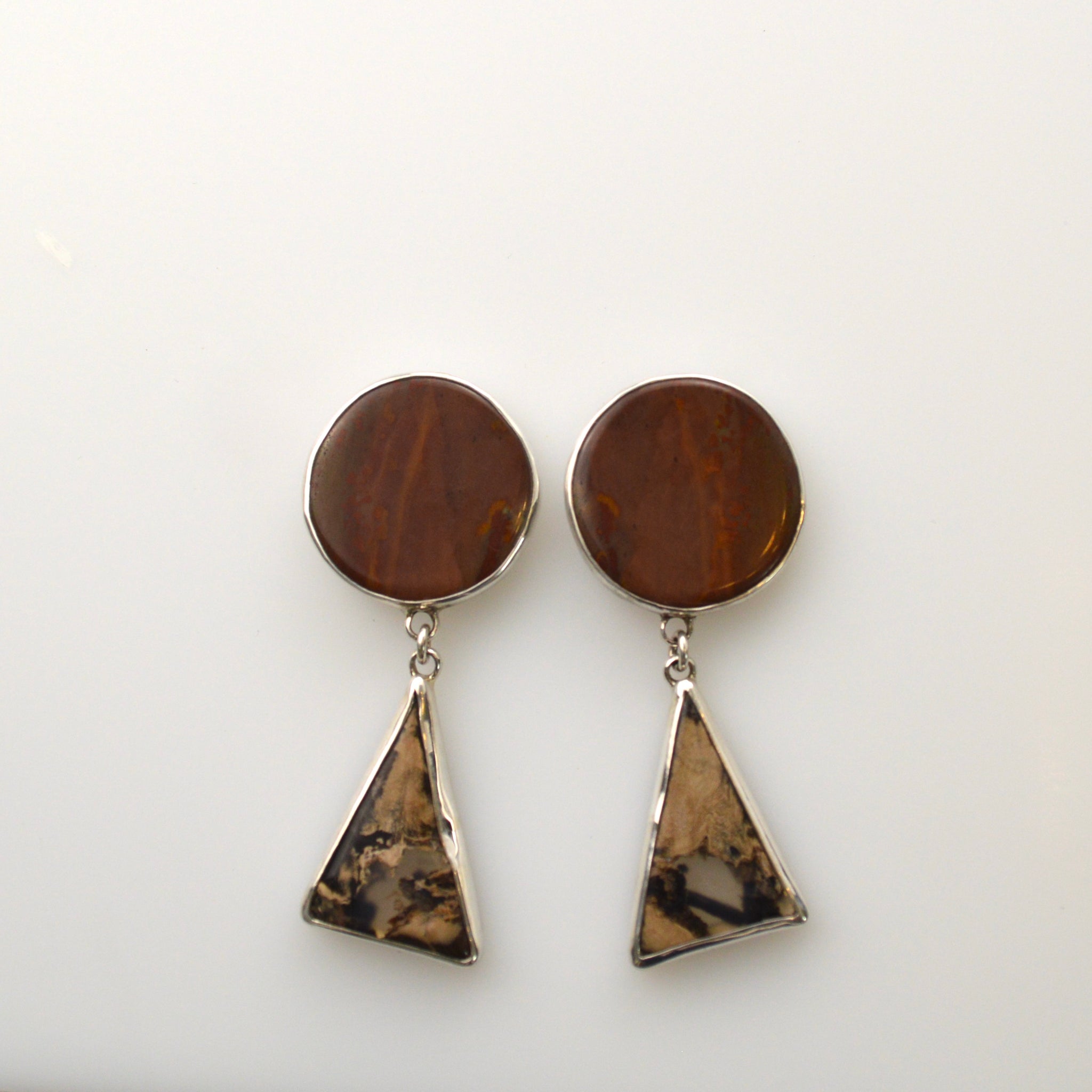 Jasper and Petrified Wood Earrings