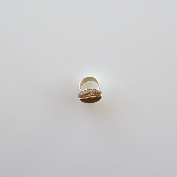 Sterling Silver and 14k Picture Jasper Sunrise - 8