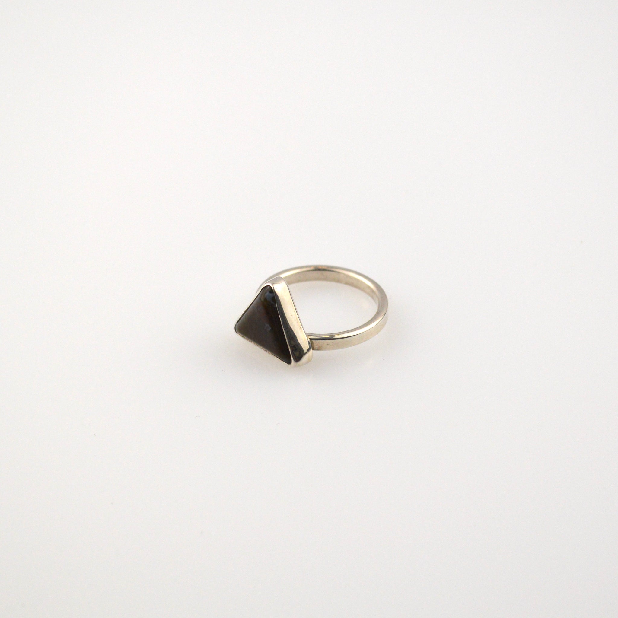Moss Agate and Sterling Ring - 8.5