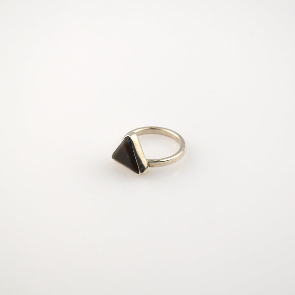 Moss Agate and Sterling Ring - 8.5