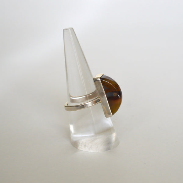 Polka Dot Agate and Sterling Ring - 7.5