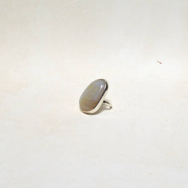 Oregon Coast Agate and Sterling Ring - 6